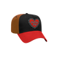Black brown and red chain heart hat baseball cap with embroidered fall out boy heart logo
