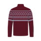 Maroon knit sweater with white geometric patterns from the official Fall Out Boy UK store knit sweater collection